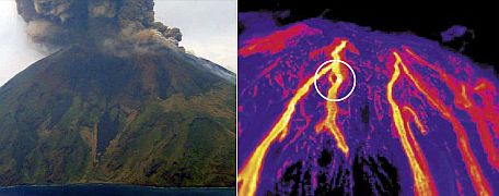 Wybuch wulkanu Stromboli w 2003r. (fot. FLIR)
